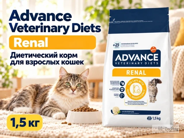 Advance Veterinary Diets Renal диетический сухой корм для взрослых кошек, 1,5 кг