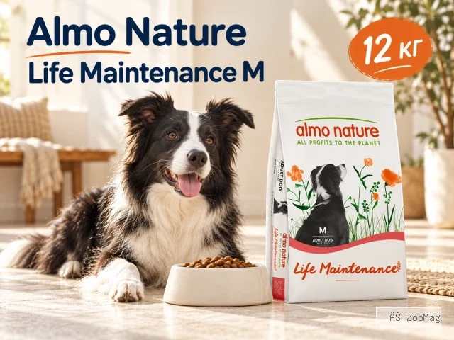 Almo Nature Life Maintenance M со свежим лососем сухой корм для взрослых собак средних пород, 12 кг