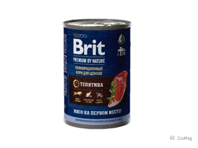 Brit Premium влажный корм by Nature для щенков всех пород с телятиной 410 г