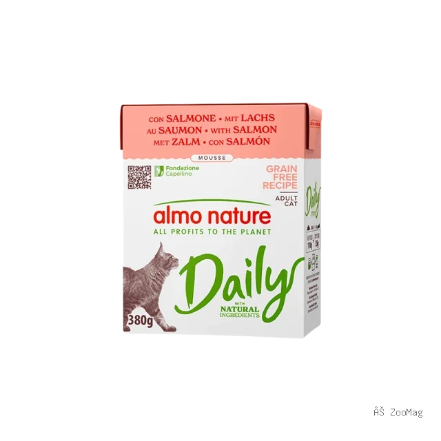 Влажный корм «Almo Nature» DAILY для кошек с лососем, тетрапак 380 гр