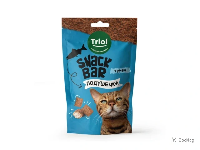 Triol лакомство SNACK BAR мини-подушечки с начинкой из тунца для кошек, 30 г