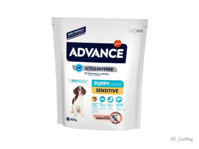 Advance Puppy Sensitive с лососем и рисом — сухой корм для щенков, 800 г
