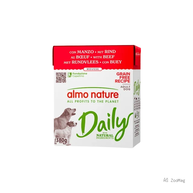 Almo Nature DAILY влажный корм для собак с говядиной, тетрапак 380 гр