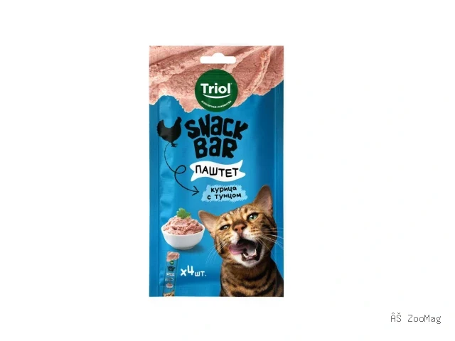 Triol лакомство SNACK BAR паштет из курицы с тунцом для кошек, 40 г