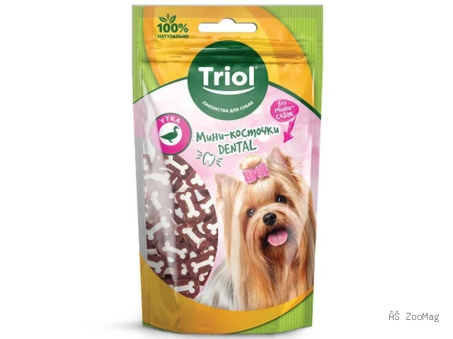 Triol Мини-косточки DENTAL из утки для мини-собак, 50 г