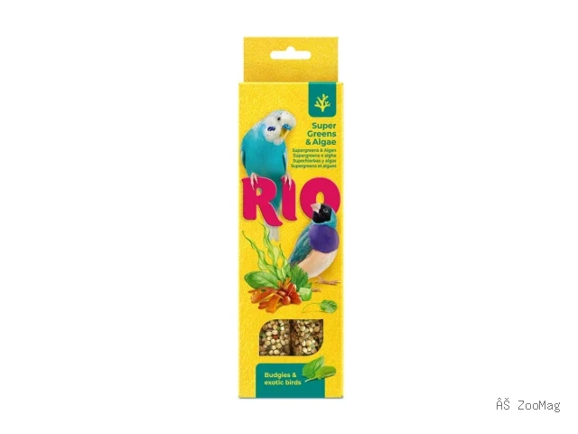 RIO палочки Суперзелень и водоросли для волнистых попугаев и экзотических птиц 2 по 40 г