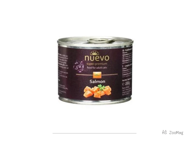 Nuevo влажный корм Adult Salmon для взрослых кошек с лососем 200 г