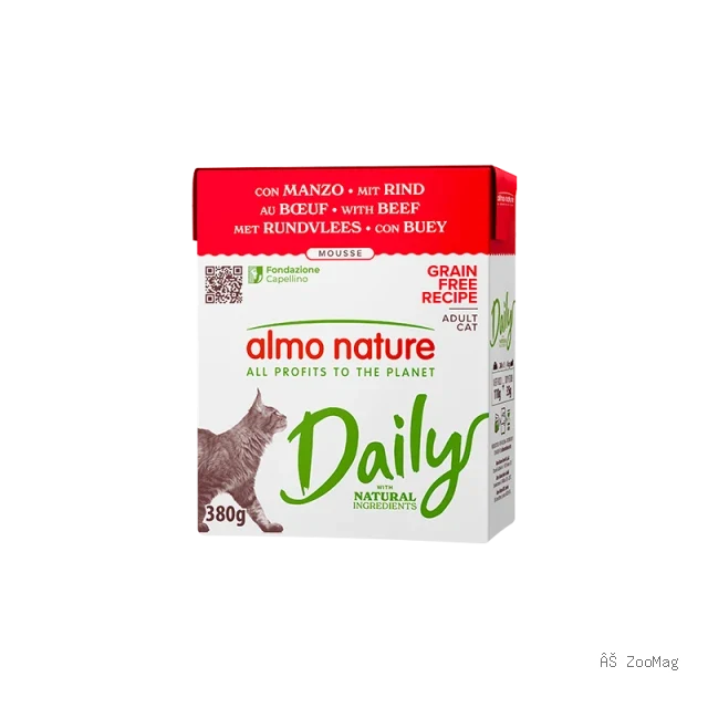 Almo Nature DAILY влажный корм для кошек с говядиной, тетрапак 380 гр