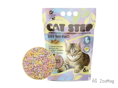 CAT STEP наполнитель Tofu Tutti Frutti комкующийся растительный для кошек 6 л