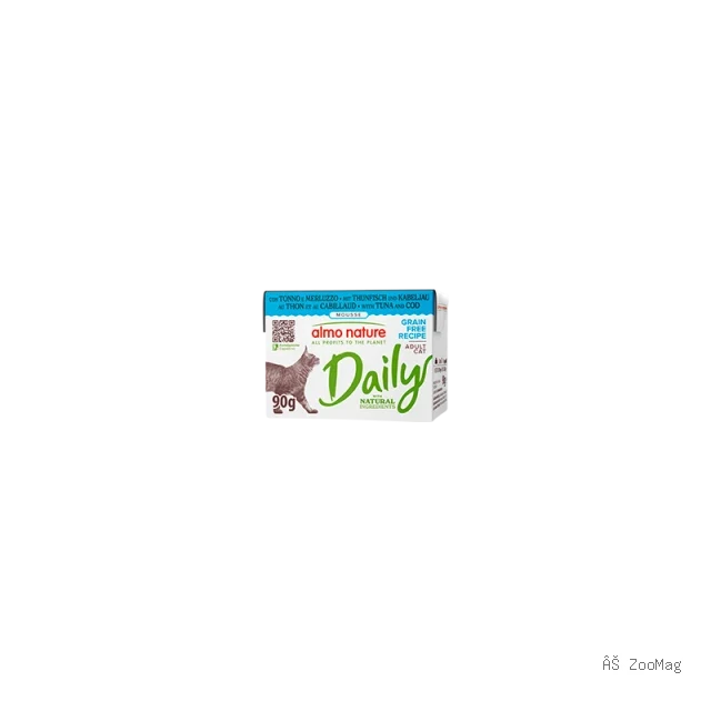 Almo Nature DAILY влажный корм для кошек с тунцом и треской, тетрапак 90 гр