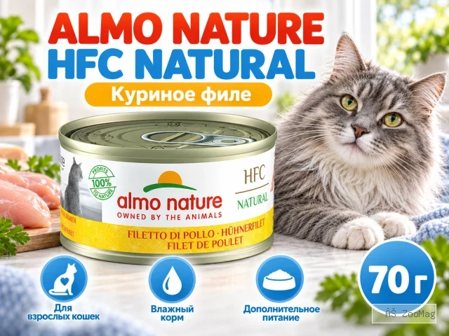 Almo Nature HFC для кошек, консервы из куриного филе 70г