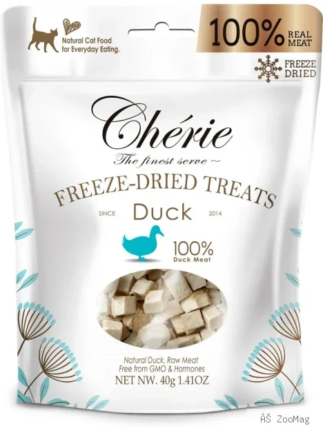 Сублимированное лакомство для кошек Pettric Cherie с уткой, 40 г | 100% утиная грудка | Монокомпонентное, натуральное 🦆🐱