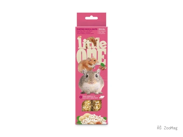 Little One палочки с воздушным рисом и орехами для хомяков крыс мышей и песчанок 2 по 55 г