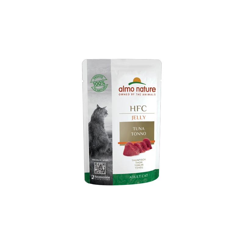 Almo Nature HFC Jelly влажный корм для кошек с тунцом, пауч 55г