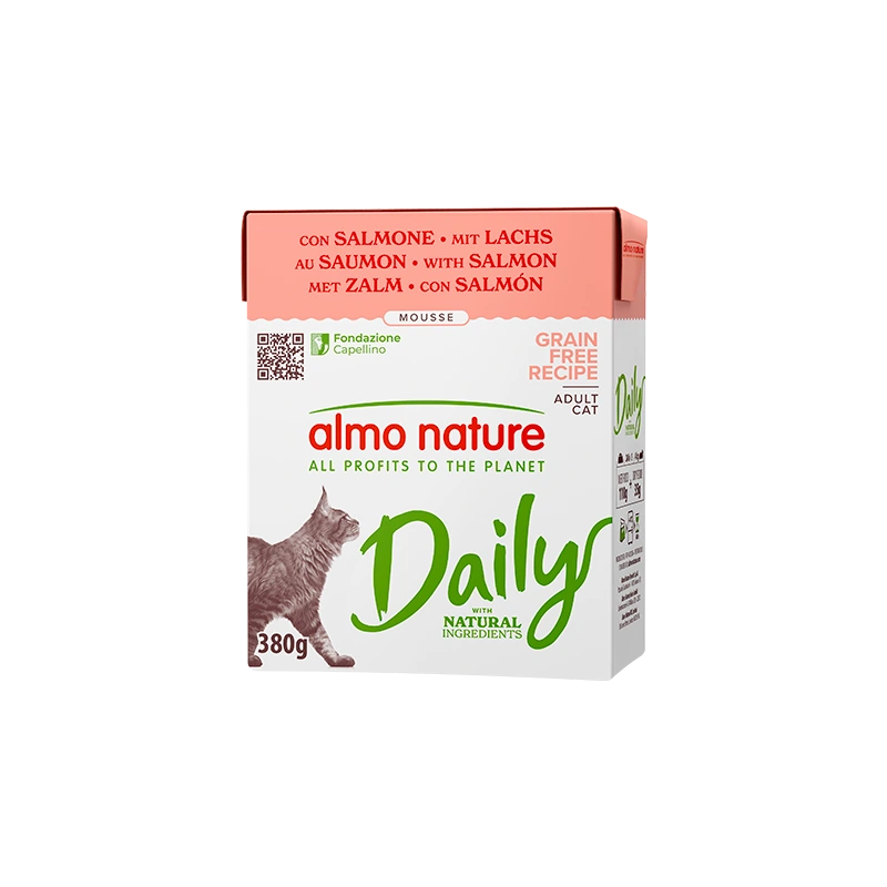 Влажный корм «Almo Nature» DAILY для кошек с лососем, тетрапак 380 гр
