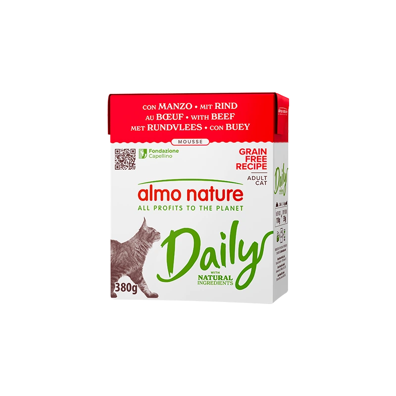Almo Nature DAILY влажный корм для кошек с говядиной, тетрапак 380 гр
