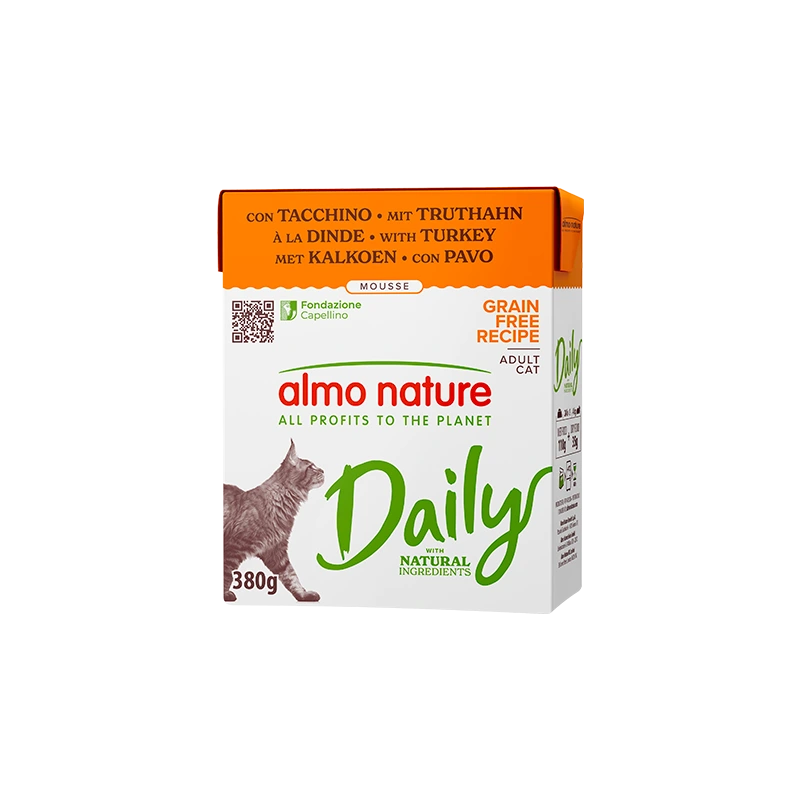 Влажный корм «Almo Nature» DAILY для кошек с индейкой, тетрапак 380 гр