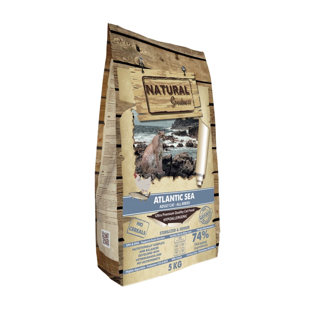 Natural Greatness Cat Atlantic Sea корм для кошек лосось беззерновой для стерилизованных и пожилых 5 кг
