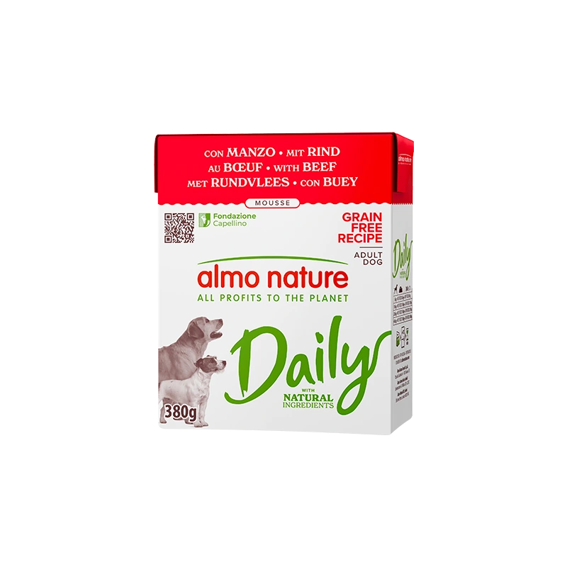 Almo Nature DAILY влажный корм для собак с говядиной, тетрапак 380 гр